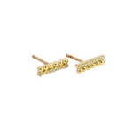 Load image into Gallery viewer, ER418011Y. 14K Solid Gold Diamond Beaded and Diamond Bars