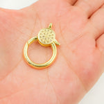 Load image into Gallery viewer, Diamond Gold Plated Sterling Silver Round Shape Trigger Clasp