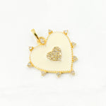 Load image into Gallery viewer, DP829A. Diamond Sterling Silver Heart Enamel Pendant