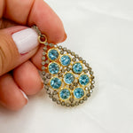 Load image into Gallery viewer, DSP03. Diamond Sterling Silver Tear Drop Shape Pendant with Gemstone