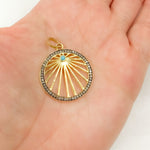 Load image into Gallery viewer, Diamond Sterling Silver Round Fancy Pendant with Gemstone