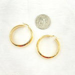 Load image into Gallery viewer, GER154. 14K Solid Gold Hollow Hoop Earrings