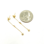 Load image into Gallery viewer, EFB51689. 14K Solid Gold and Diamonds Stars Dangle Earrings