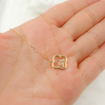 Load image into Gallery viewer, NT401192. 14k Solid Gold Diamond Flower Necklace