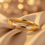 Load image into Gallery viewer, Bangle10. 14K Solid Gold Tri-Color Matte & Shinny Diamond Pattern Bangle