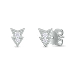 Load image into Gallery viewer, EFA54267. 14K Solid Gold Diamond Arrow Studs