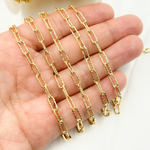 Load image into Gallery viewer, Y42GP. Gold Plated Sterling Silver Diamond Cut Paperclip Chain.