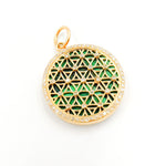 Load image into Gallery viewer, 14K Gold Round Flower of Life Pendant