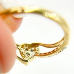 Load image into Gallery viewer, 14K Solid Gold Diamond Heart Ring.