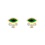 Load image into Gallery viewer, EFB52986. 14K Solid Gold Diamond and Gemstone Fancy Stud Earrings
