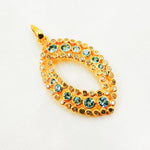 Load image into Gallery viewer, DSP041. Diamond Silver Gemstone Leaf Pendant