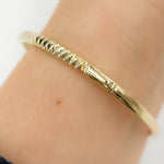 Load image into Gallery viewer, DBG00189. 14K Solid Gold Baguette Diamond Bangle