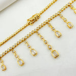 Load image into Gallery viewer, NFR71416. 14K Solid Gold Diamond Dangle Necklace