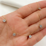 Load image into Gallery viewer, NT112828. 14K Solid Gold Diamond Dangle Necklace