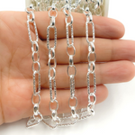 Load image into Gallery viewer, Sterling Silver Long and Short Link Chain