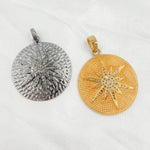 Load image into Gallery viewer, DP128. Diamond & Sterling Silver Round Star Pendant