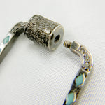 Load image into Gallery viewer, Silver Square Enamel Carabiner Clasp