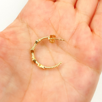 Load image into Gallery viewer, EHA56512. 14K Solid Gold and Diamonds Hoop Earrings