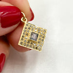 Load image into Gallery viewer, DC935. Diamond Sterling Silver Square Charm with Gemstone