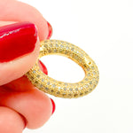 Load image into Gallery viewer, Diamond Sterling Silver Oval Hinge Clasp
