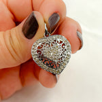 Load image into Gallery viewer, DP175. Diamond Sterling Silver Heart Pendant with Design