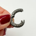 Load image into Gallery viewer, DC602. Diamond Sterling Silver Oval Hinge Clasp