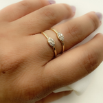 Load image into Gallery viewer, 14K Solid Gold Diamond Evil Eye Ring. ZGG685