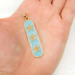Load image into Gallery viewer, Sterling Silver Oval Stars Enamel Pendant