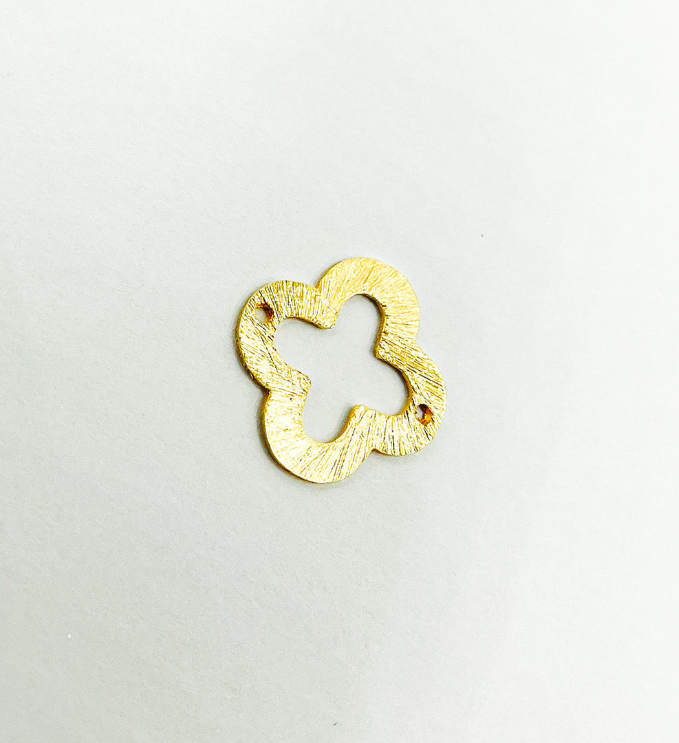 Gold Plated 925 Sterling Silver Connector Flower Shape 15mm. GPBS16