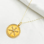 Load image into Gallery viewer, 14K Gold Charm Circle Pendant with Diamonds. GDP272