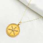 Load image into Gallery viewer, 14K Gold Charm Circle Pendant with Diamonds. GDP272
