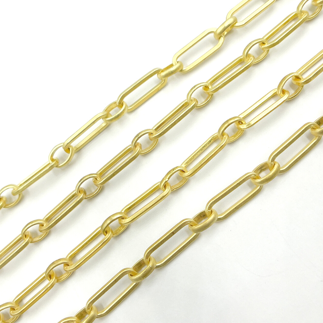 Gold Plated Matt Sterling Silver Long & Short Link Chains