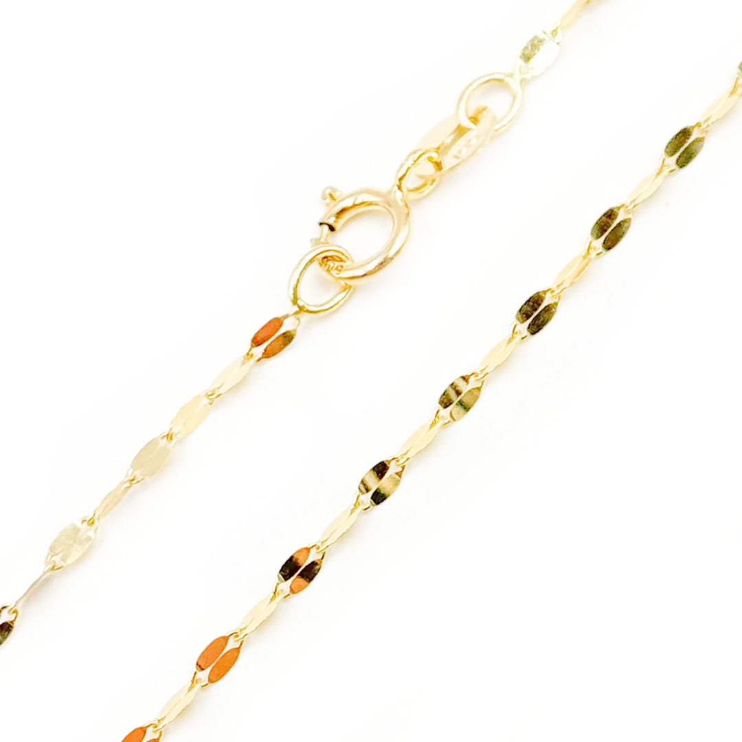 14K Solid Gold Flat Marina Chain
