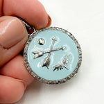 Load image into Gallery viewer, Shop NOw Diamond Sterling Silver Round Enamel Pendant