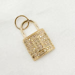 Load image into Gallery viewer, 14K Solid Gold Diamond Lock Charm
