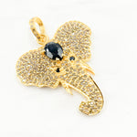 Load image into Gallery viewer, DP258. Diamond Sterling Silver Elephant Head Pendant with Gemstone