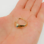 Load image into Gallery viewer, Buy Gold Turquoise Oval Hoops