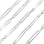 Load image into Gallery viewer, Sterling Silver Rectangular Link and Round Link Chains