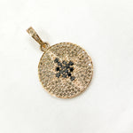 Load image into Gallery viewer, DP561. Diamond Sterling Silver Round Star Pendant with Black Diamond