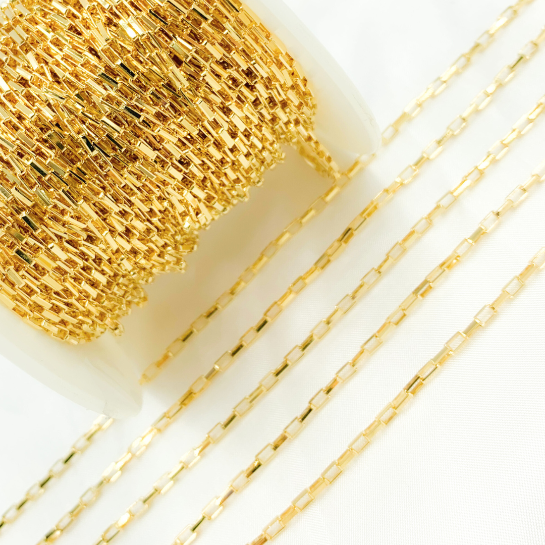 Y43GP.  Gold Plated Sterling Silver Box Chain