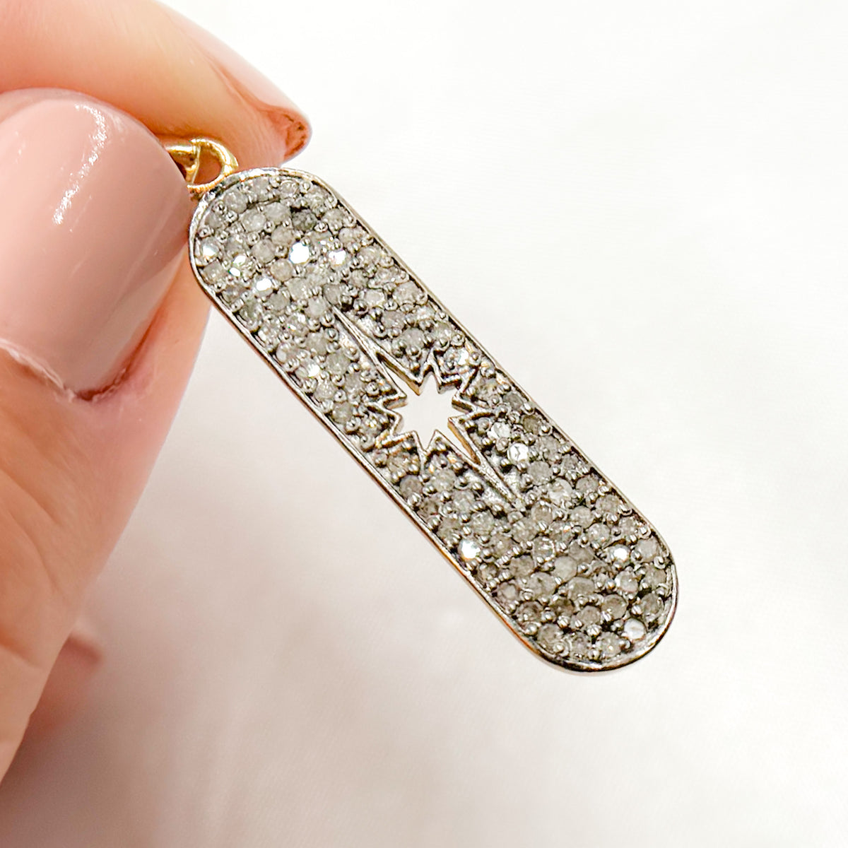 Silver Oval Star Pendant