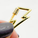 Load image into Gallery viewer, DC606. Diamond & Sterling Silver Lightning Bolt Carabiner Clasp