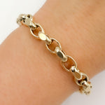 Load image into Gallery viewer, 14K Solid Gold Hollow Flat Cable Link Bracelet