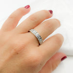 Load image into Gallery viewer, 14K Solid Gold Diamond Baguette Band Ring.