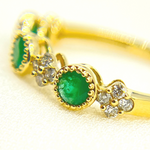 Load image into Gallery viewer, 14K Solid Gold Diamond and Emerald Ring.