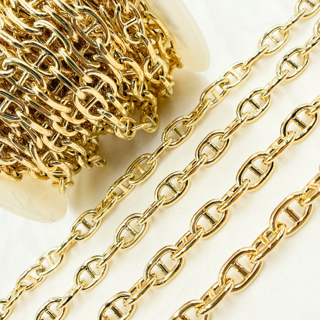 Y84GP. Gold Plated 925 Sterling Silver Marina Chain