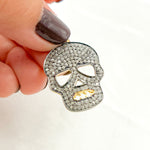 Load image into Gallery viewer, DP132. Diamond Sterling Silver Skull Pendant