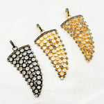 Load image into Gallery viewer, DSP029. Diamond Silver Gemstone Horn Pendant