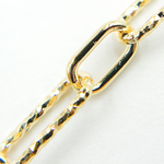 Load image into Gallery viewer, Gold Plated Sterling Silver Long Diamond Cut & Short Smooth Links