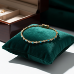 Load image into Gallery viewer, BFH60606TQ. 14K Solid Gold Diamond and Turquoise Fancy Bracelet
